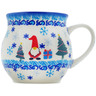 Polish Pottery Bubble Mug 21 oz Winter Gnome