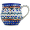 Polish Pottery Bubble Mug 8 oz Blue Cress