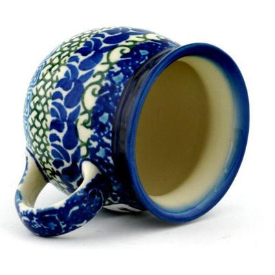 Polish Pottery Bubble Mug 8 oz Blue Passion