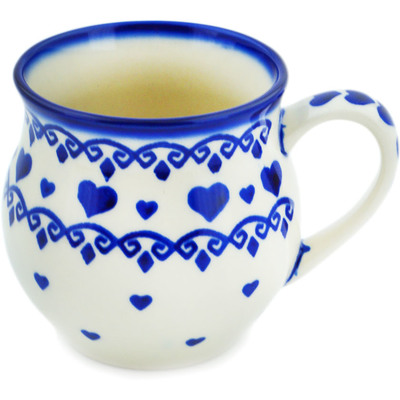Polish Pottery Bubble Mug 8 oz Blue Valentine