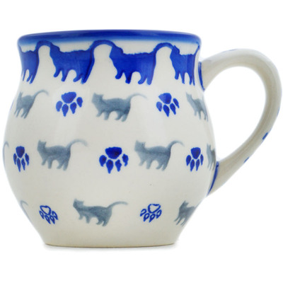 Polish Pottery Bubble Mug 8 oz Boo Boo Kitty Paws