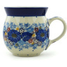 Polish Pottery Bubble Mug 8 oz Flower Wreath UNIKAT