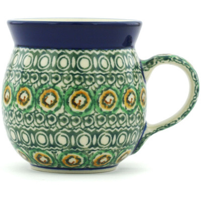 Polish Pottery Bubble Mug 8 oz Persian Bloom UNIKAT