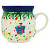 Polish Pottery Bubble Mug 8 oz Sparkling Holiday UNIKAT