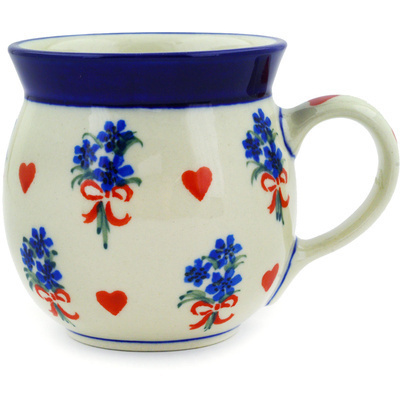 Polish Pottery Bubble Mug 8 oz Valentine&#039;s Bouquet
