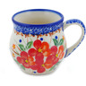 Polish Pottery Bubble Mug 8 oz Vermilion Clusters