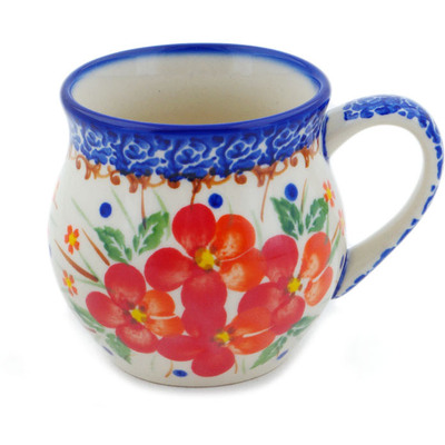 Polish Pottery Bubble Mug 8 oz Vermilion Clusters