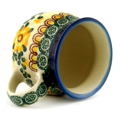 Polish Pottery Bubble Mug 8 oz Yellow Buttercup