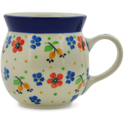 Polish Pottery Bubble Mug 8 oz Zesty Floral