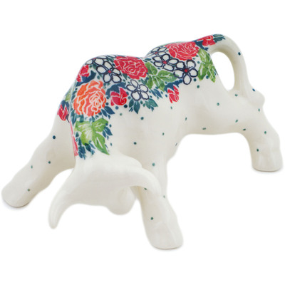 Polish Pottery Bull Figurine 6&quot; Spring&#039;s Arrival
