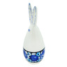 faience Bunny Figurine 10&quot; Cobalt Flowers