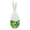 faience Bunny Figurine 14&quot; Green Wave