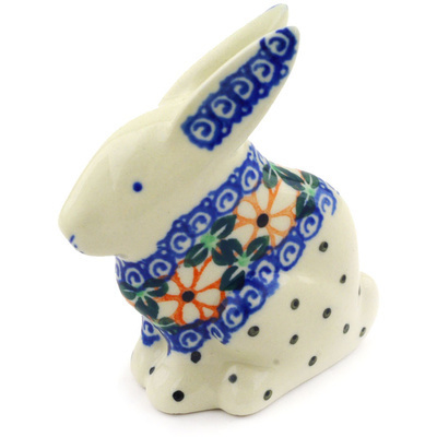 Polish Pottery Bunny Figurine 3&quot; French Country