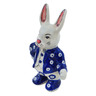 Polish Pottery Bunny Figurine 6&quot; Blue Eyes