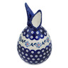 Polish Pottery Bunny Figurine 9&quot; Peacock Forget-me-not