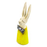 Ceramic Bunny Figurine 9&quot; Yellow