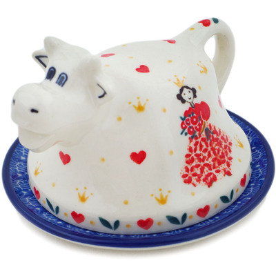 Polish Pottery Butter Dish 5&quot; Cute As A Button UNIKAT