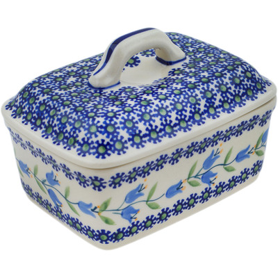 Polish Pottery Butter Dish 6&quot; Sweet Dreams