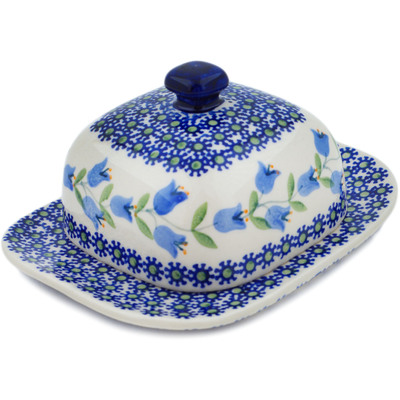 Polish Pottery Butter Dish 6&quot; Sweet Dreams