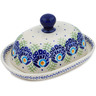 Polish Pottery Butter Dish 6&quot; Tail Feathers