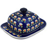 Polish Pottery Butter Dish 6&quot; Waterlily