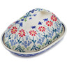 Polish Pottery Butter Dish 7&quot; Last Summer Flowers