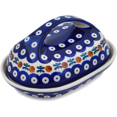 Polish Pottery Butter Dish 7&quot; Mosquito