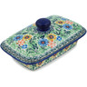 Polish Pottery Butter Dish 7&quot; Spring Wreath UNIKAT