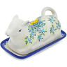 Polish Pottery Butter Dish 8&quot; Bright Blooms