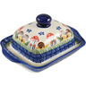 Polish Pottery Butter Dish 8&quot; Gardens In Poland
