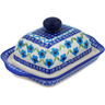 Polish Pottery Butter Dish 8&quot; Greek Daisies