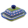 Polish Pottery Butter Dish 8&quot; Irish Spring