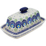Polish Pottery Butter Dish 8&quot; Tail Feathers