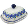 Polish Pottery Butter Dish 8&quot; Tail Feathers