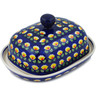 Polish Pottery Butter Dish 8&quot; Waterlily