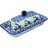 Polish Pottery Butter Dish 9&quot; Birdy Babies