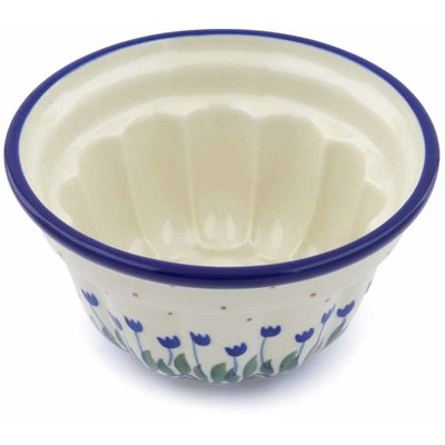 Polish Pottery Cake Mould 5&quot; Water Tulip