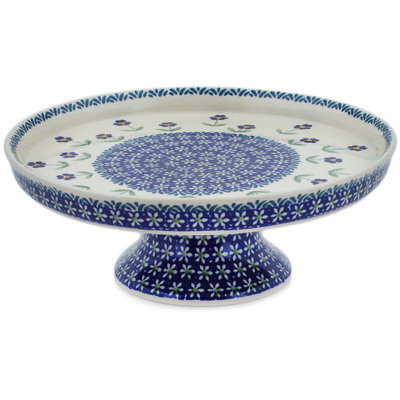 Polish Pottery Cake Stand 10&quot; Mariposa Lily