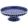 Polish Pottery Cake Stand 10&quot; Peacock Eyes