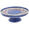 Polish Pottery Cake Stand 10&quot; Red Flower Meadow