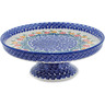 Polish Pottery Cake Stand 10&quot; Wave Of Flowers