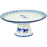 Polish Pottery Cake Stand 12&quot; Horse Gallop