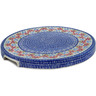 Polish Pottery Cake Stand 13&quot; Red Flower Meadow