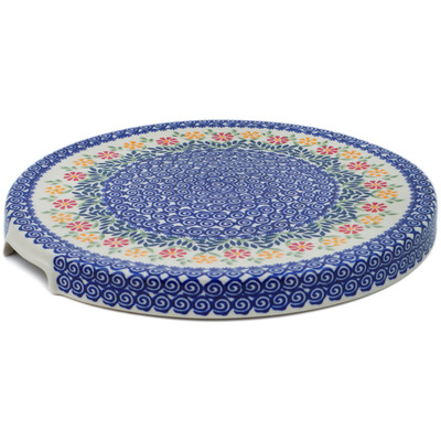 Polish Pottery Cake Stand 13&quot; Wave Of Flowers