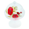 Glass Cake Stand 9&quot; Poppies UNIKAT