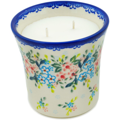 Polish Pottery Candle 4&quot; Pastel Ring