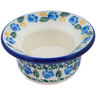 Polish Pottery Candle Holder 3&quot; Blue Daisy Bouquet UNIKAT