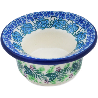 Polish Pottery Candle Holder 3&quot; Blue Meadow UNIKAT