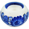 faience Candle Holder 3&quot; Lagoon