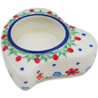 Polish Pottery Candle Holder 4&quot; Babcia&#039;s Garden